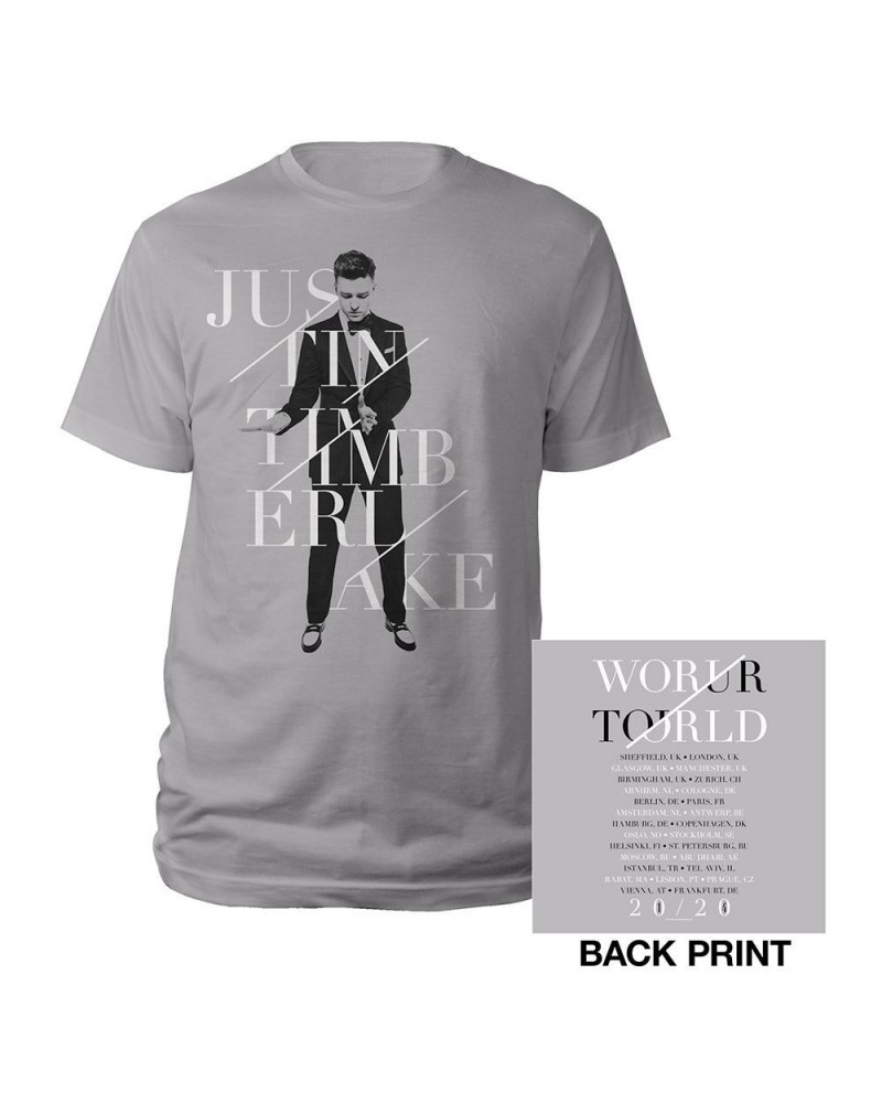 Justin Timberlake Silver World Tour UK/EUR T-Shirt $6.85 Shirts