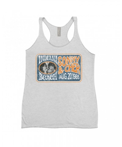 Sonny & Cher Ladies' Tank Top | Indiana Beach Horizontal Concert Banner Distressed Shirt $6.26 Shirts