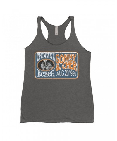 Sonny & Cher Ladies' Tank Top | Indiana Beach Horizontal Concert Banner Distressed Shirt $6.26 Shirts