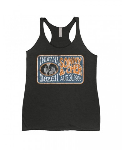 Sonny & Cher Ladies' Tank Top | Indiana Beach Horizontal Concert Banner Distressed Shirt $6.26 Shirts