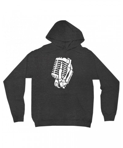 Music Life Hoodie | Skelehands On The Mic Hoodie $8.54 Sweatshirts