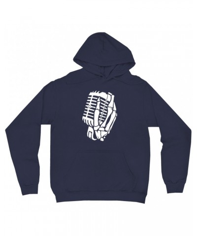 Music Life Hoodie | Skelehands On The Mic Hoodie $8.54 Sweatshirts