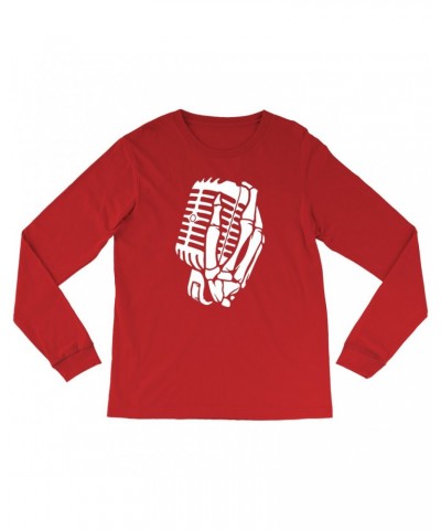 Music Life Long Sleeve Shirt | Skelehands On The Mic Shirt $1.44 Shirts