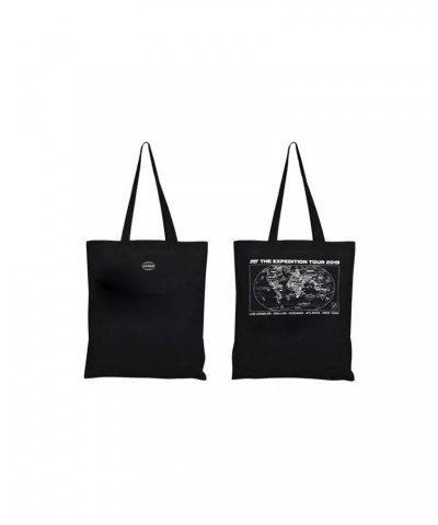 ATEEZ Black 'The Expedition Tour' Tote Bag - With Cities $7.20 Bags