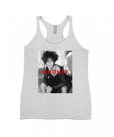 Whitney Houston Ladies' Tank Top | Bold Black And White Cover Shirt $7.03 Shirts