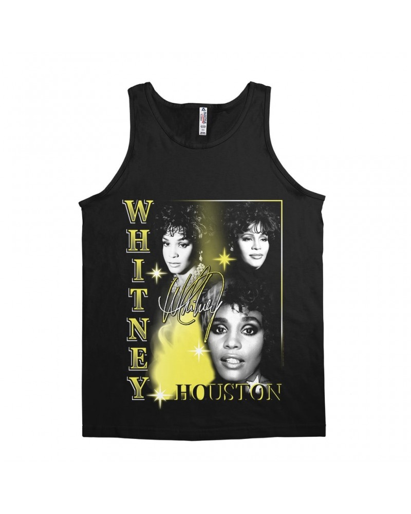 Whitney Houston Unisex Tank Top | Yellow Classic Collage Shirt $14.80 Shirts