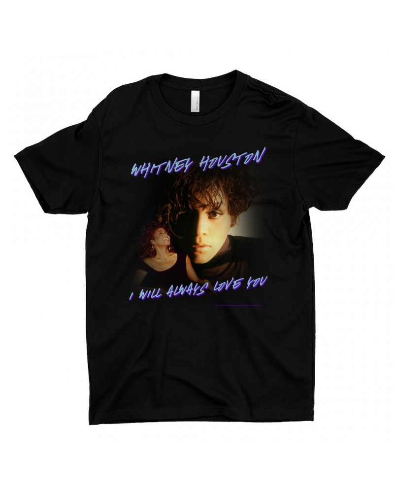 Whitney Houston T-Shirt | I Will Always Love You Script Photo Collage Design Shirt $11.18 Shirts