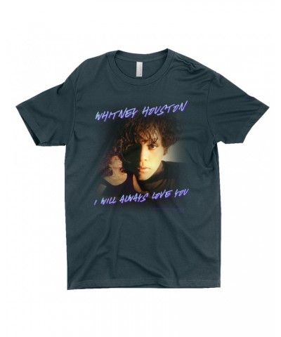 Whitney Houston T-Shirt | I Will Always Love You Script Photo Collage Design Shirt $11.18 Shirts