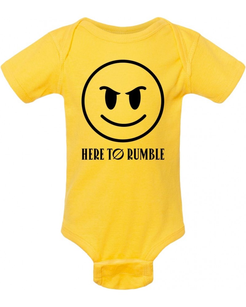 Zayde Wølf Rumble Smiley Face Yellow Onesie (Pre-Order) $6.01 Kids