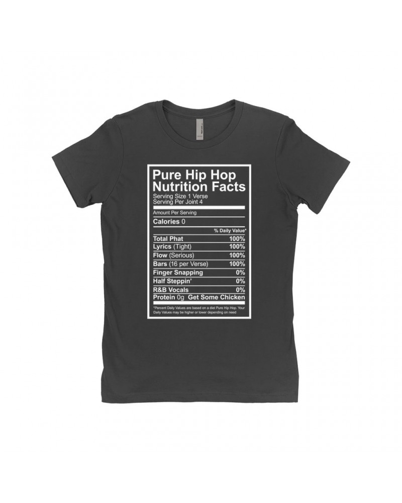 Music Life Ladies' Boyfriend T-Shirt | Hip Hop Nutrition Facts Shirt $5.93 Shirts