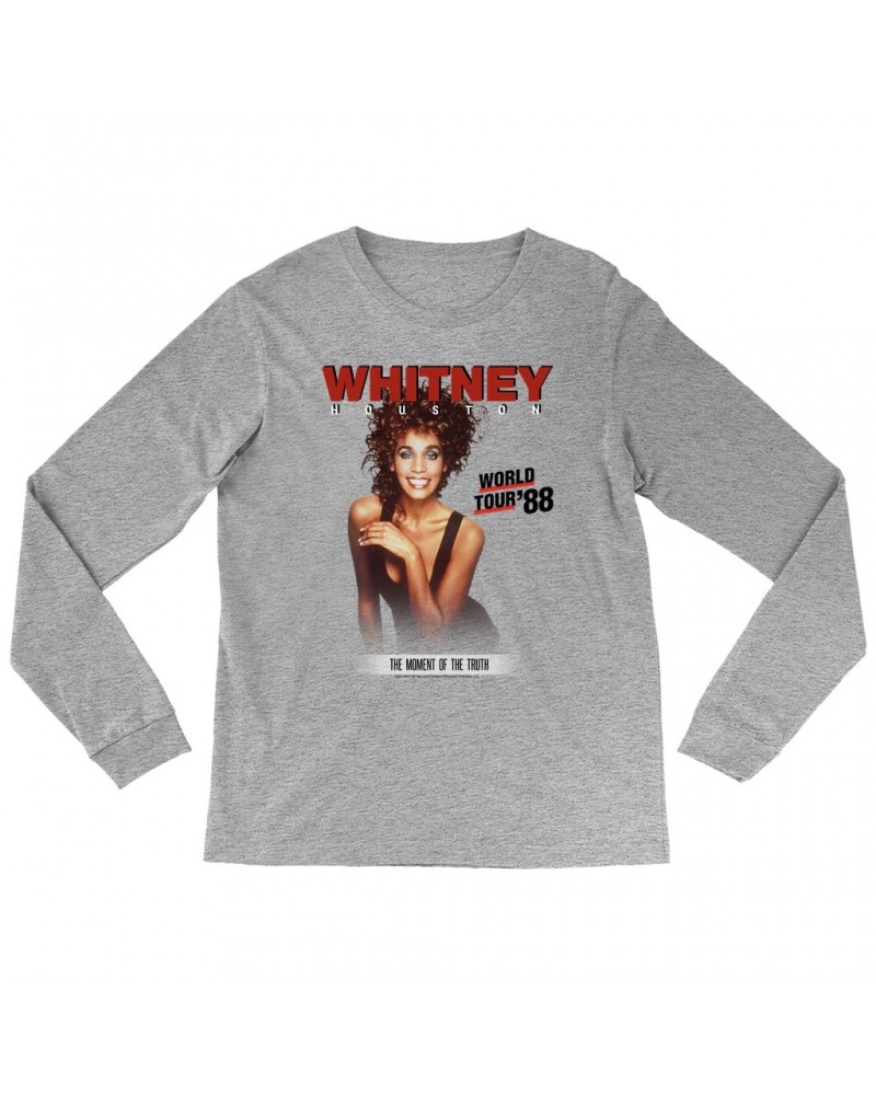 Whitney Houston Long Sleeve Shirt | 1988 World Tour Poster Image Shirt $7.99 Shirts