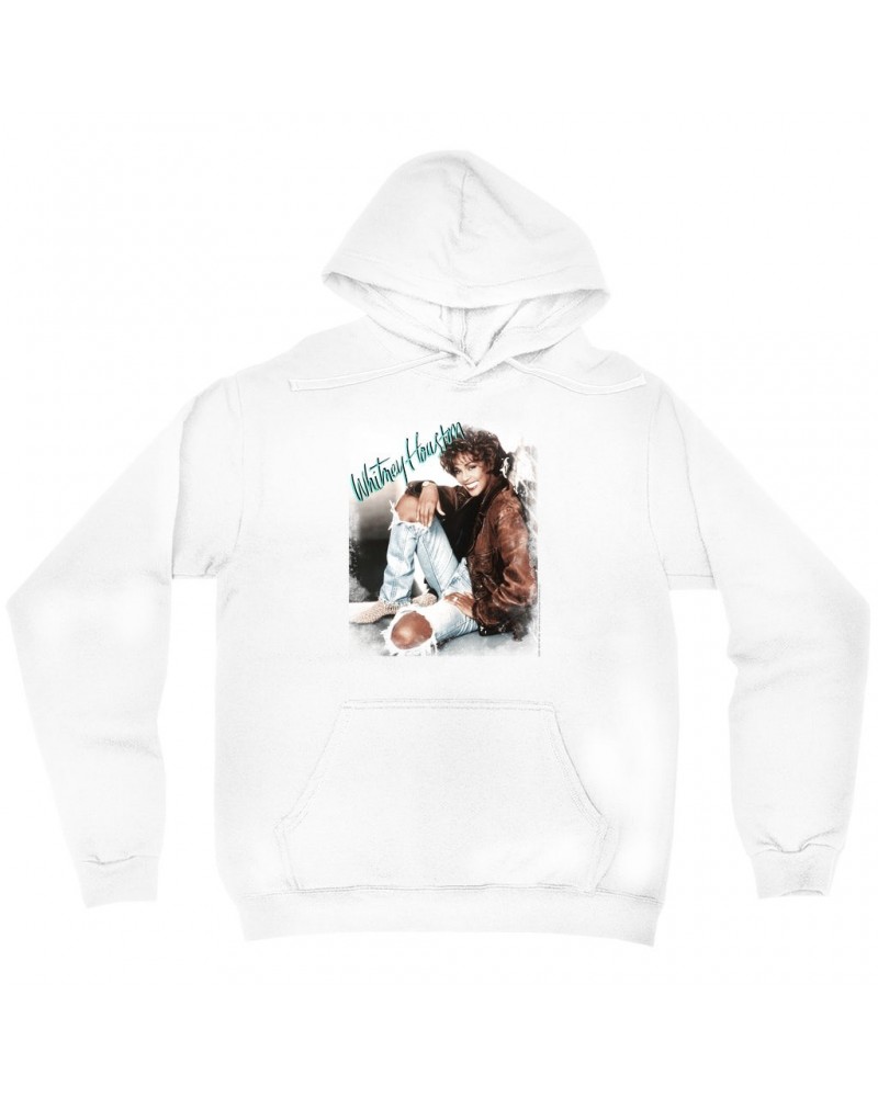 Whitney Houston Hoodie | All The Man That I Need Single Photo Distressed Hoodie $4.02 Sweatshirts