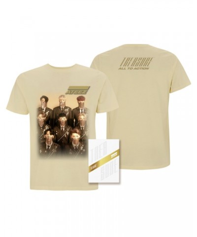 ATEEZ Treasure Z Ver. Package White Edition & Men's Tan T-shirt $11.39 Shirts